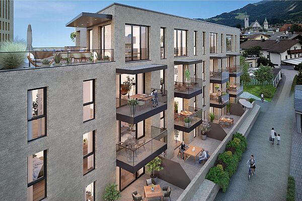 Erstbezug: 3-Zimmer-Neubauwohnung mit Süd-Balkon und Tiefgaragenstellplatz